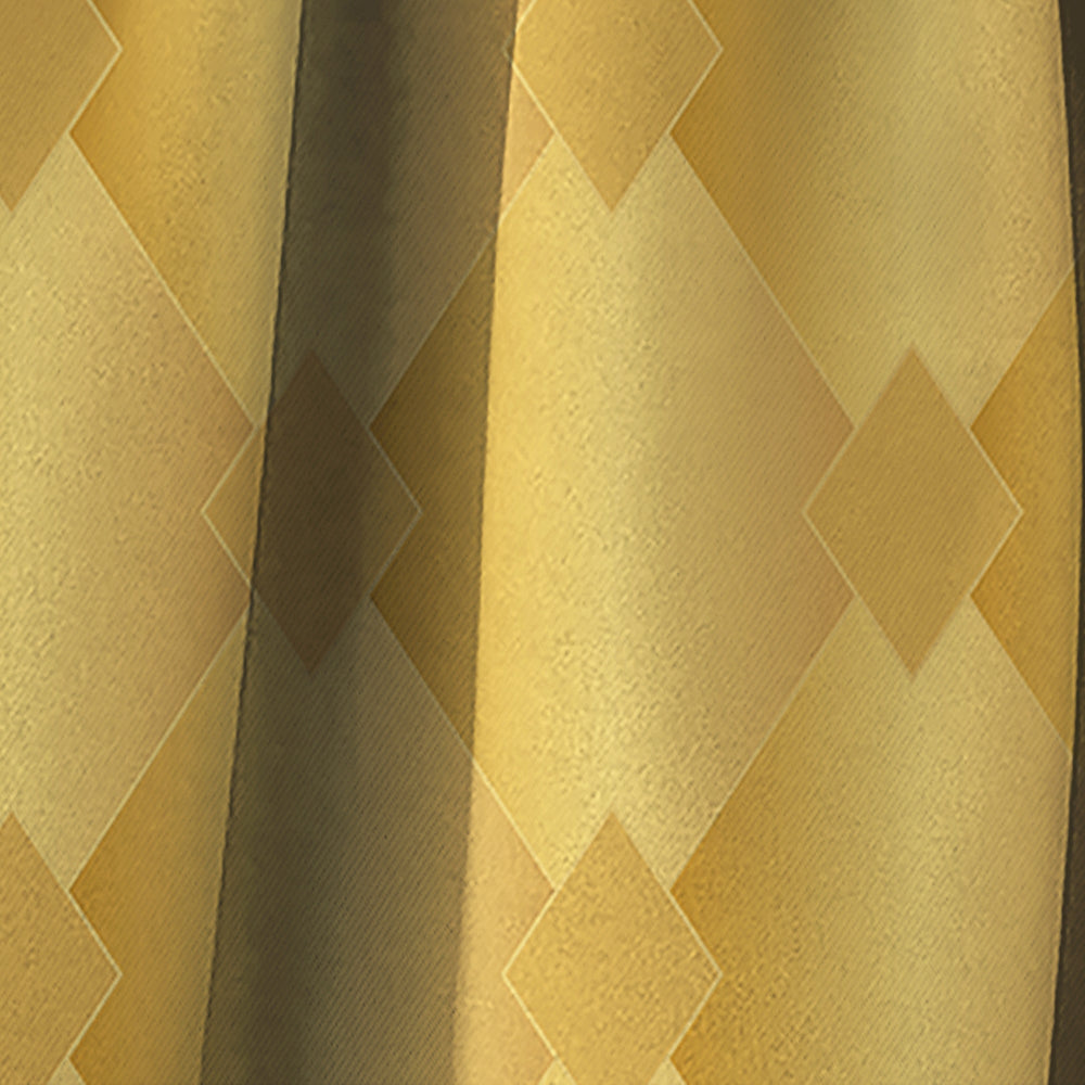 Golden Geometric I - Mid-Century Modern Curtain - 1 Panel