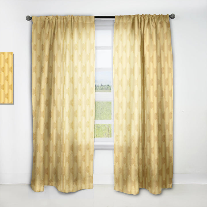 Golden Geometric I - Mid-Century Modern Curtain - 1 Panel