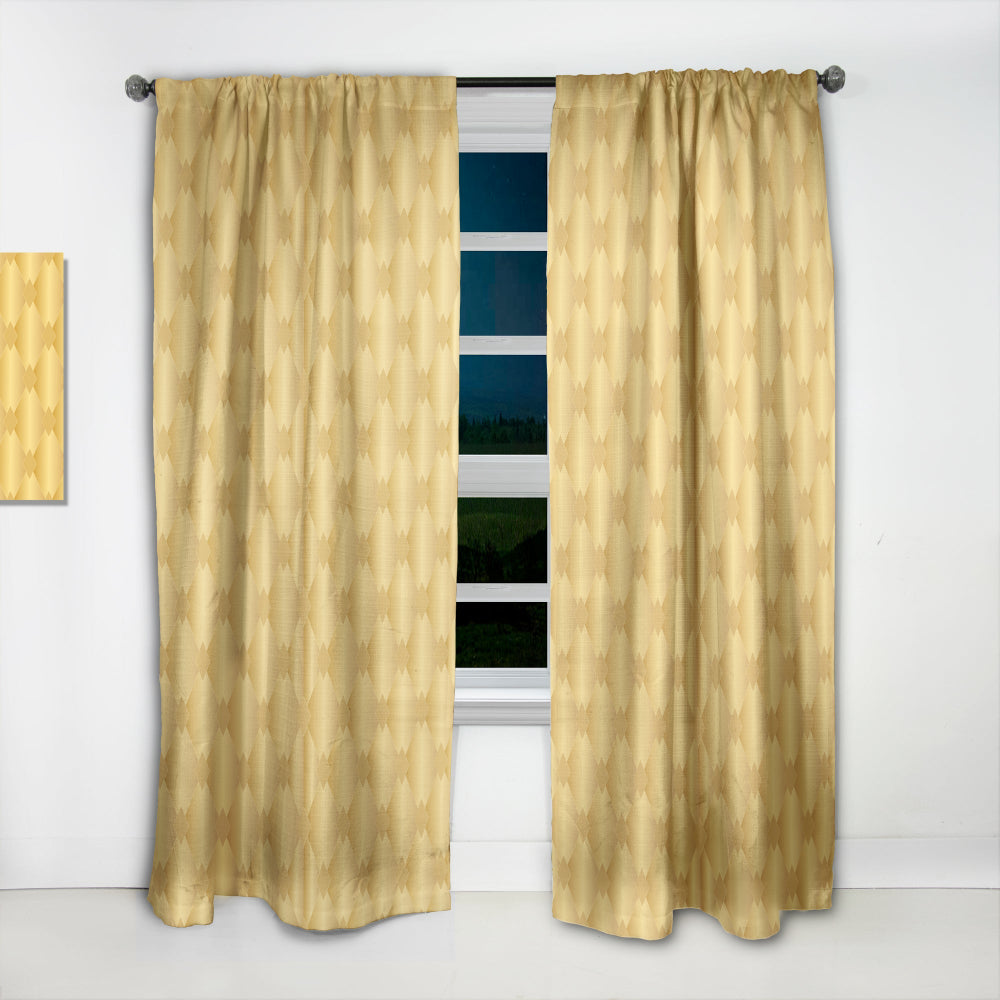 Golden Geometric I - Mid-Century Modern Curtain - 1 Panel