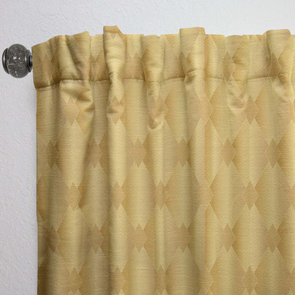 Golden Geometric I - Mid-Century Modern Curtain - 1 Panel