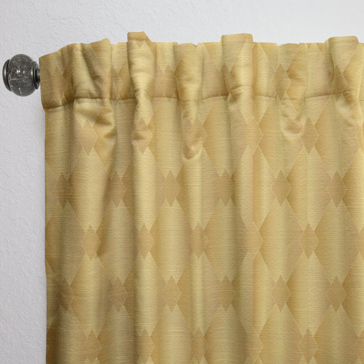 Golden Geometric I - Mid-Century Modern Curtain - 1 Panel