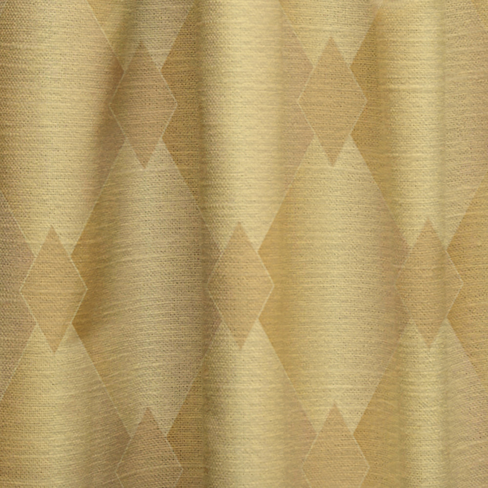 Golden Geometric I - Mid-Century Modern Curtain - 1 Panel