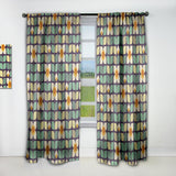 Botanical Retro Design III - Mid-Century Modern Curtain - 1 Panel