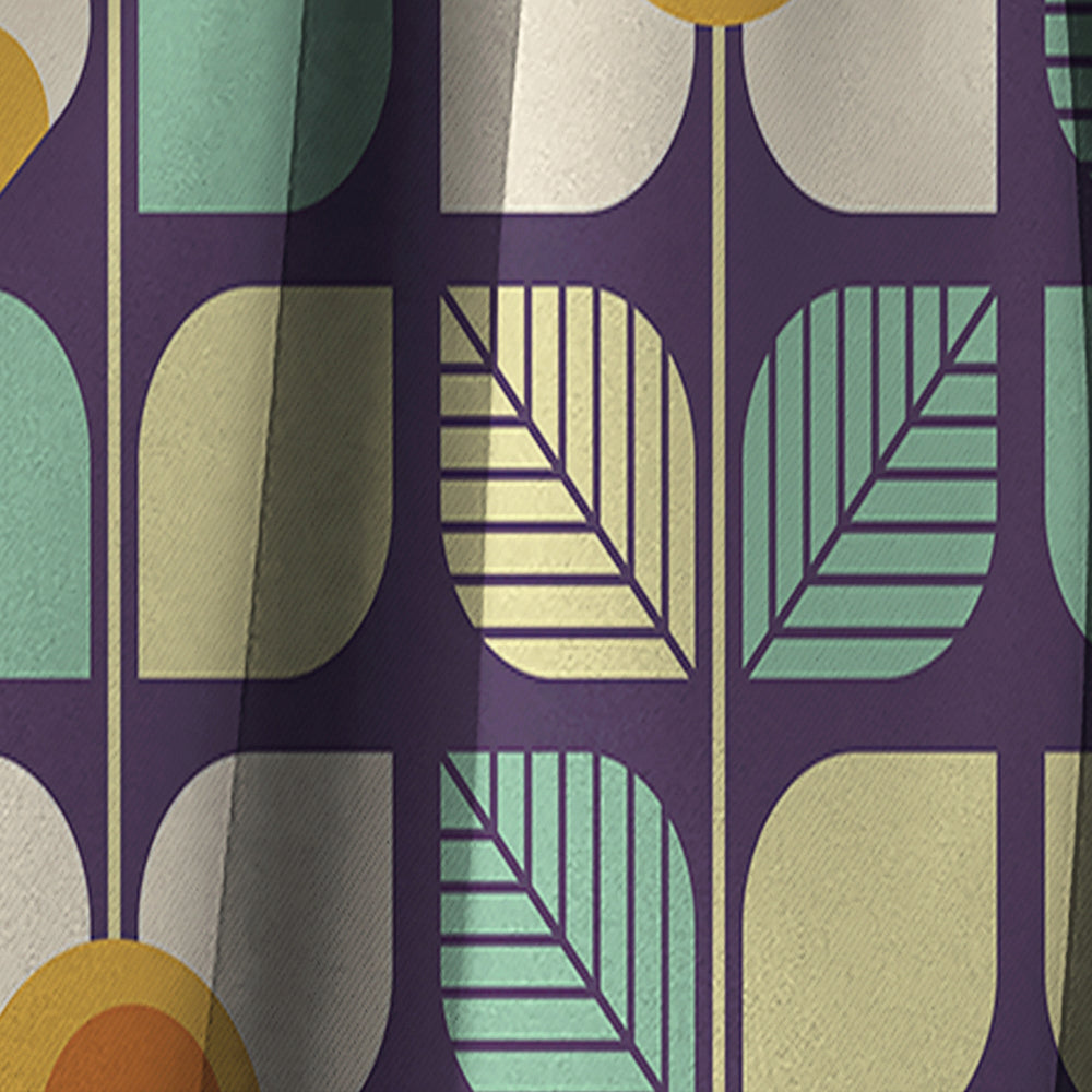 Botanical Retro Design III - Mid-Century Modern Curtain - 1 Panel
