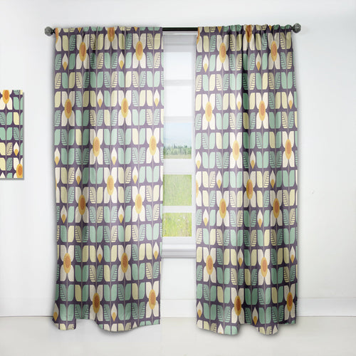 Botanical Retro Design III - Mid-Century Modern Curtain - 1 Panel