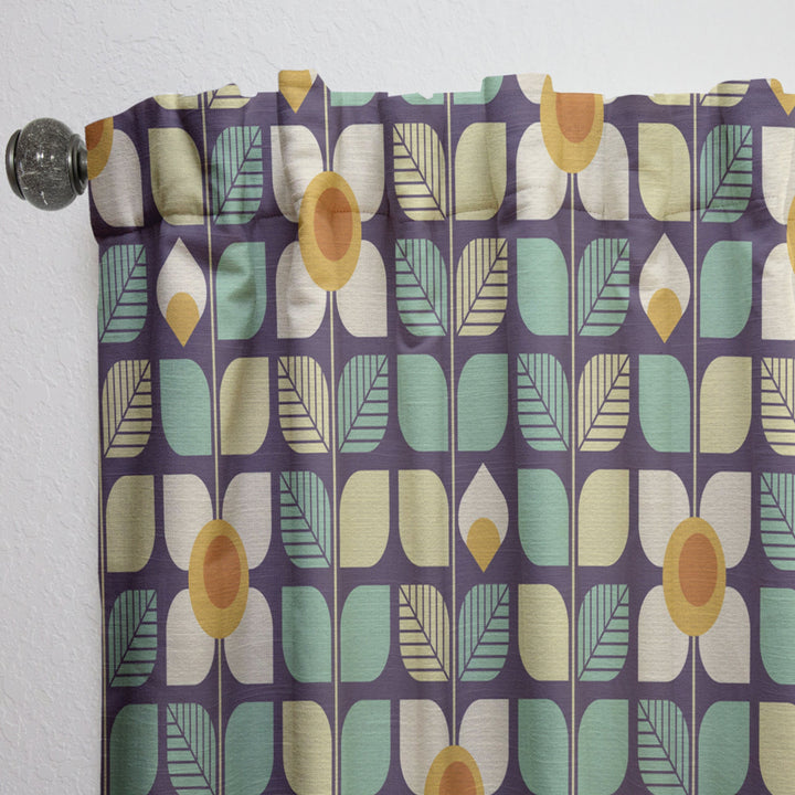 Botanical Retro Design III - Mid-Century Modern Curtain - 1 Panel