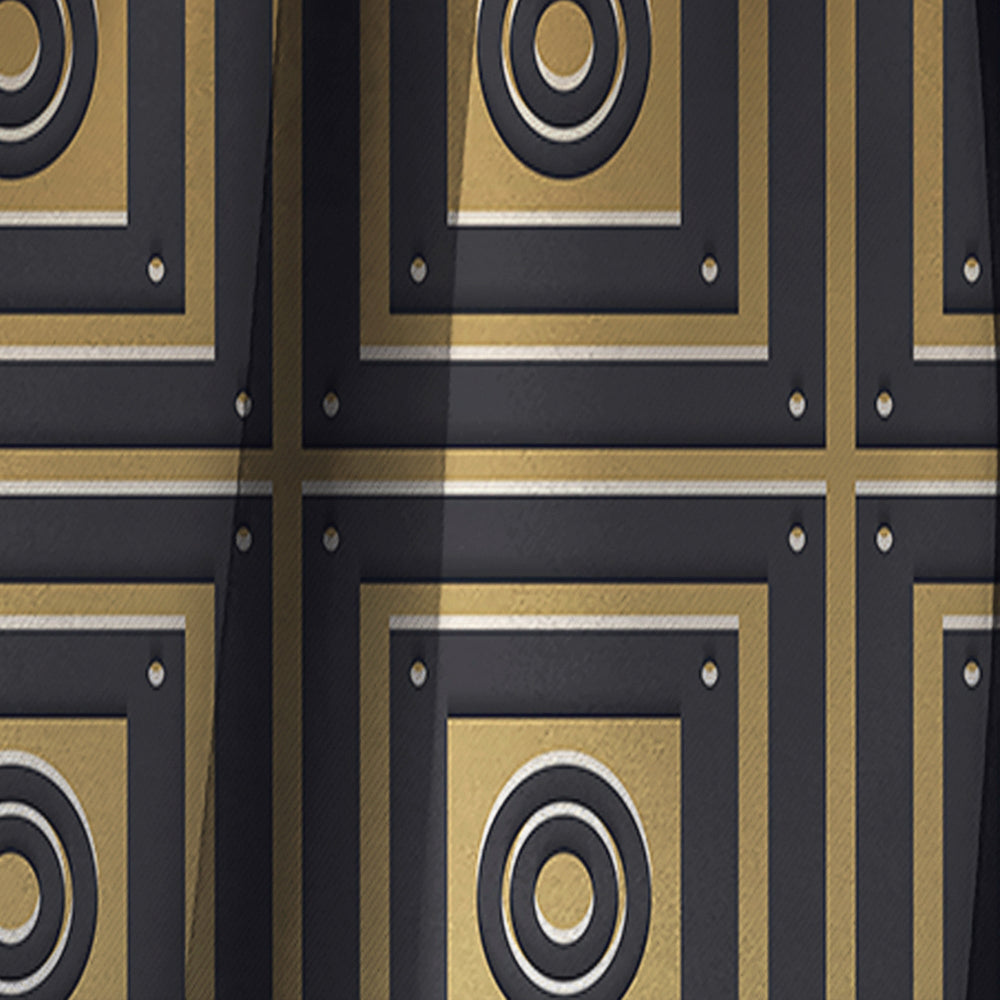 Golden Luxury Geometrics XIII - Mid-Century Modern Curtain - 1 Panel