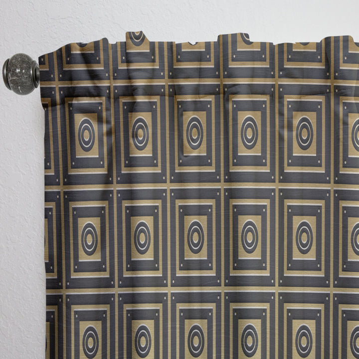 Golden Luxury Geometrics XIII - Mid-Century Modern Curtain - 1 Panel