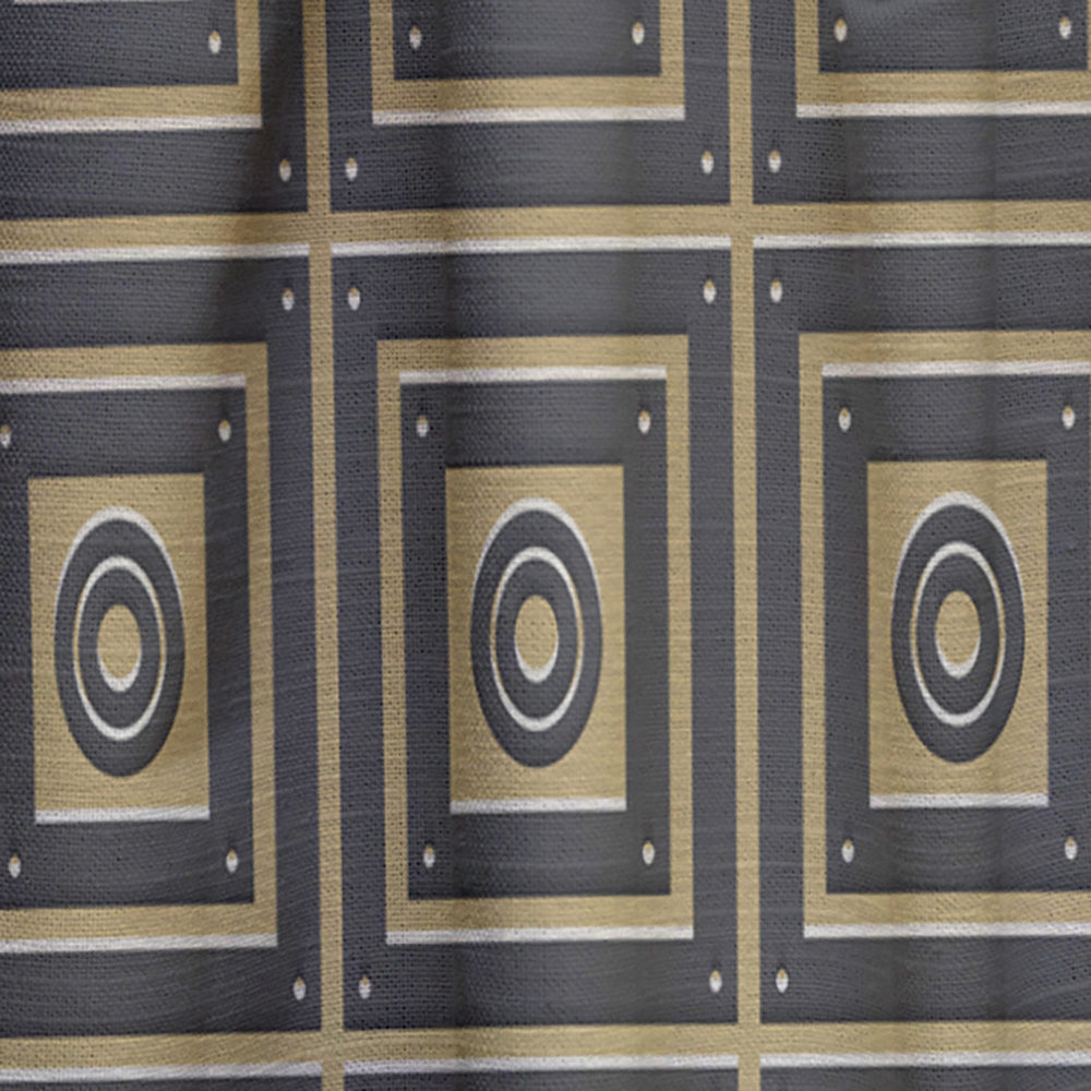 Golden Luxury Geometrics XIII - Mid-Century Modern Curtain - 1 Panel