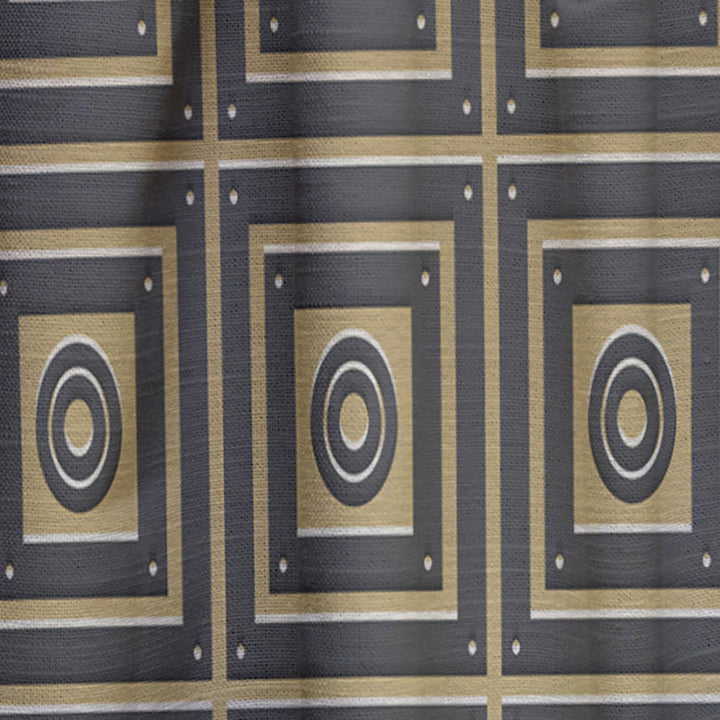 Golden Luxury Geometrics XIII - Mid-Century Modern Curtain - 1 Panel
