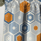 Retro Hexagon Pattern IX - Mid-Century Modern Curtain - 1 Panel