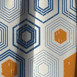 Retro Hexagon Pattern IX - Mid-Century Modern Curtain - 1 Panel