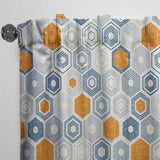 Retro Hexagon Pattern IX - Mid-Century Modern Curtain - 1 Panel