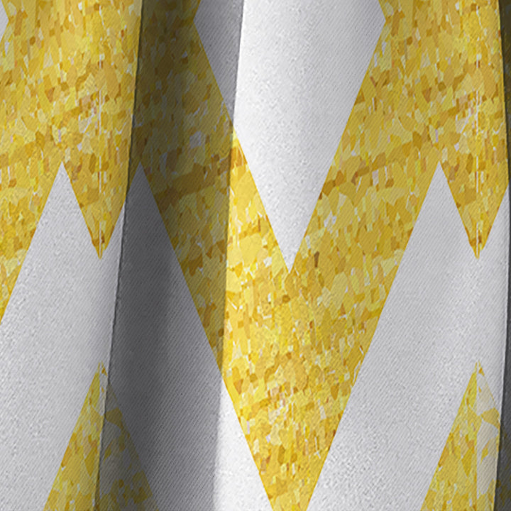 Gold glittering lines pattern - Mid-Century Modern Curtain - 1 Panel