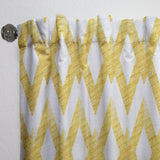 Gold glittering lines pattern - Mid-Century Modern Curtain - 1 Panel