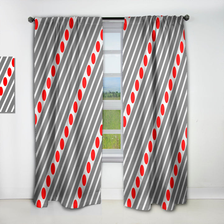 Retro Geometrical Abstract Minimal Pattern XI - Mid-Century Modern Curtain - 1 Panel