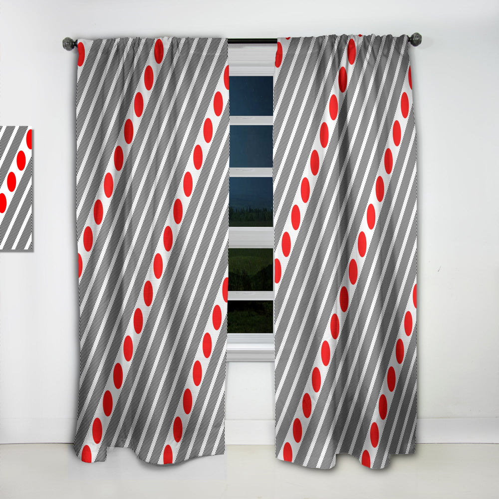 Retro Geometrical Abstract Minimal Pattern XI - Mid-Century Modern Curtain - 1 Panel