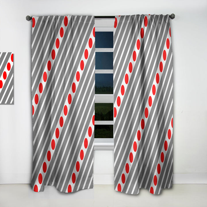 Retro Geometrical Abstract Minimal Pattern XI - Mid-Century Modern Curtain - 1 Panel
