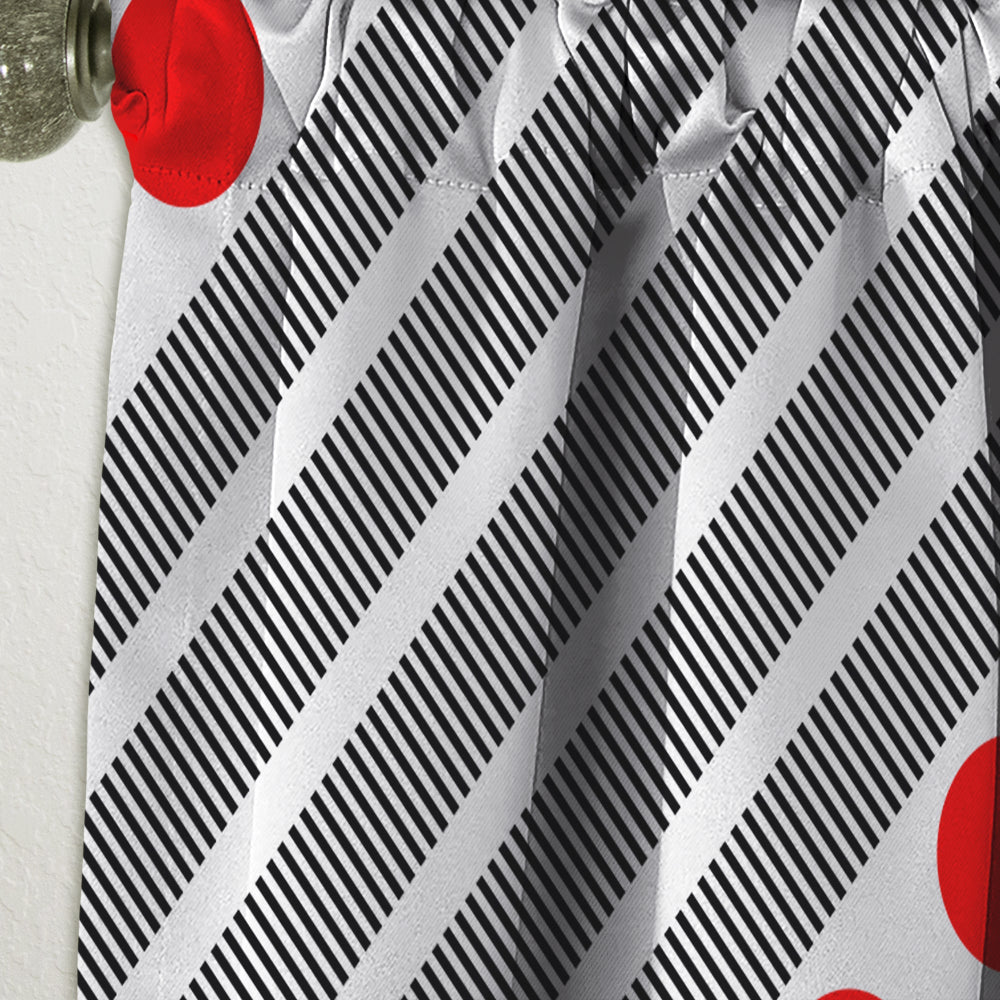Retro Geometrical Abstract Minimal Pattern XI - Mid-Century Modern Curtain - 1 Panel