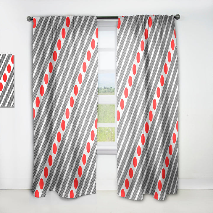 Retro Geometrical Abstract Minimal Pattern XI - Mid-Century Modern Curtain - 1 Panel