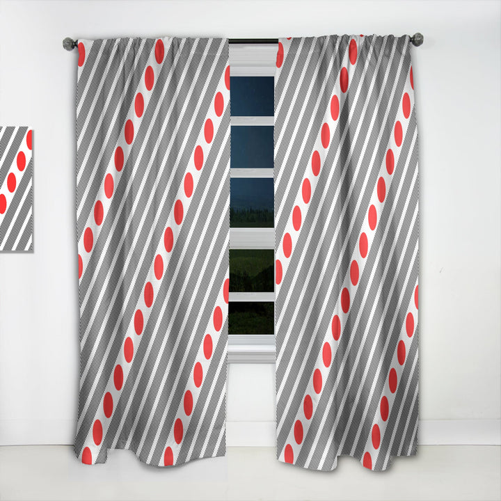 Retro Geometrical Abstract Minimal Pattern XI - Mid-Century Modern Curtain - 1 Panel