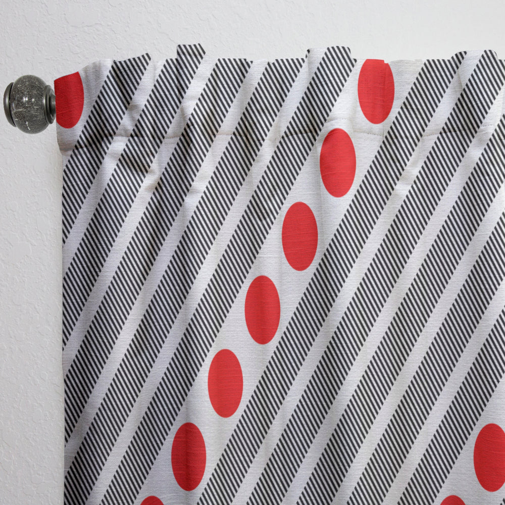 Retro Geometrical Abstract Minimal Pattern XI - Mid-Century Modern Curtain - 1 Panel