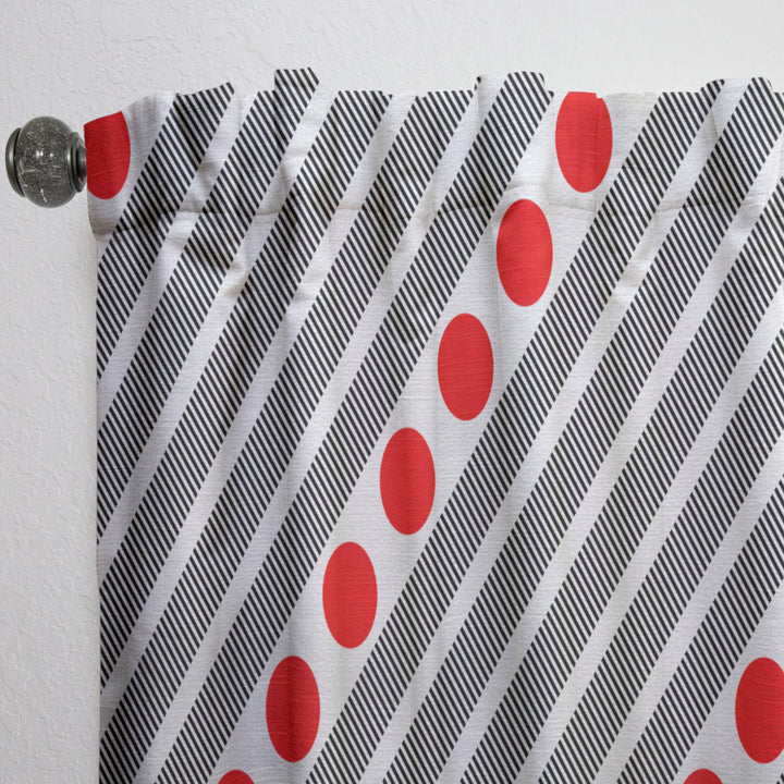 Retro Geometrical Abstract Minimal Pattern XI - Mid-Century Modern Curtain - 1 Panel