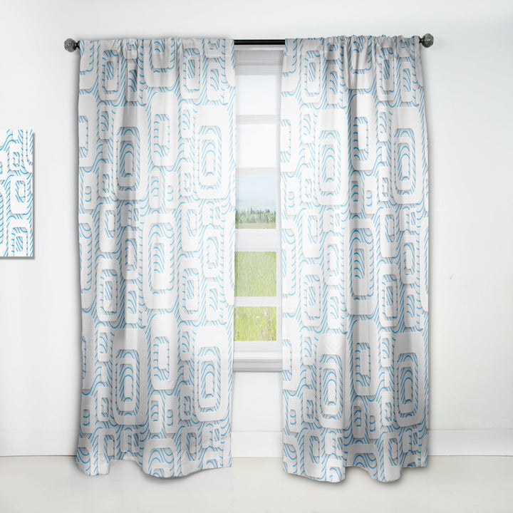 3D White And Blue Pattern I&