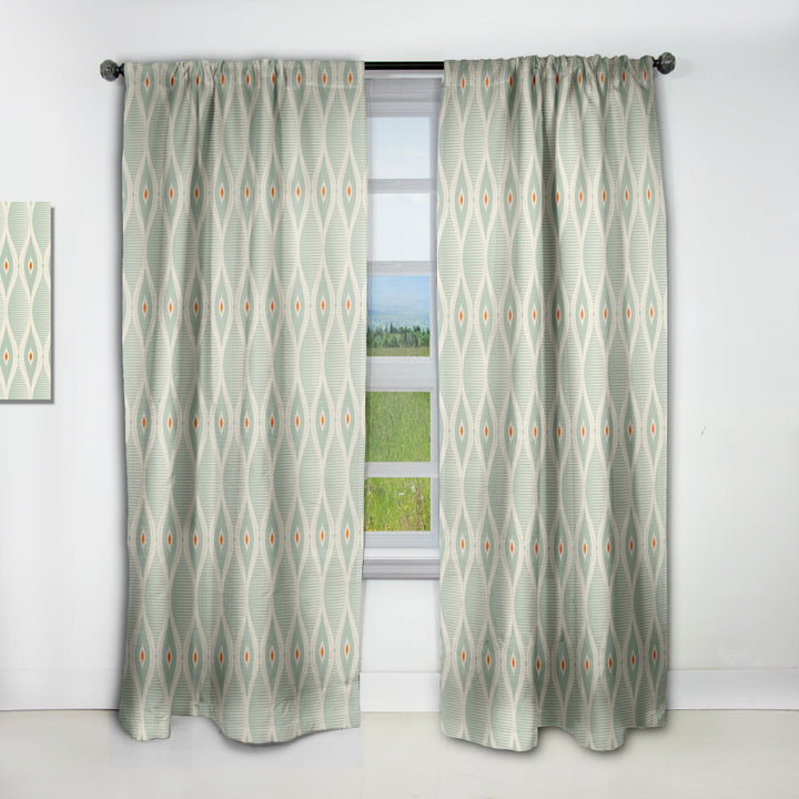 Retro Abstract Drops VII - Mid-Century Modern Curtain - 1 Panel