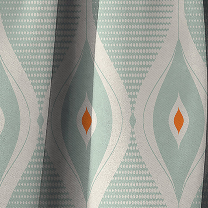 Retro Abstract Drops VII - Mid-Century Modern Curtain - 1 Panel