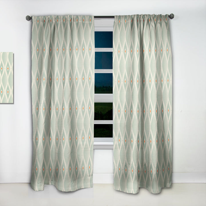 Retro Abstract Drops VII - Mid-Century Modern Curtain - 1 Panel