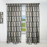 Abstract Retro Triangular Geometrics' Mid-Century Modern Curtain 1 Panel