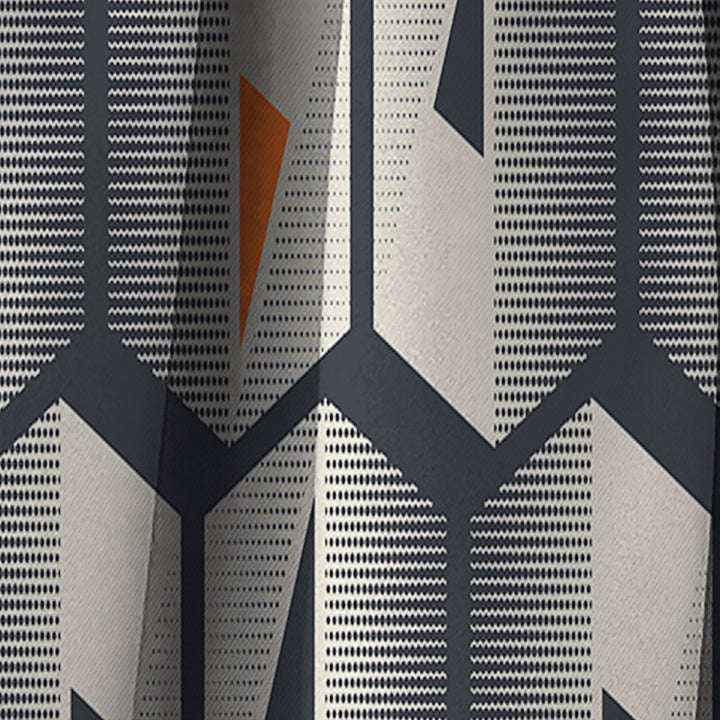 Abstract Retro Triangular Geometrics - Mid-Century Modern Curtain - 1 Panel