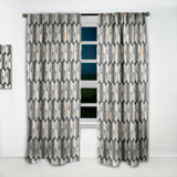 Abstract Retro Triangular Geometrics' Mid-Century Modern Curtain 1 Panel Blackout