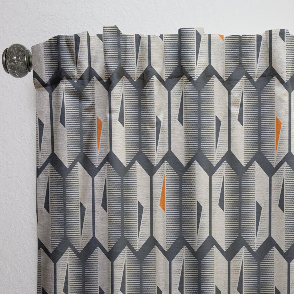Abstract Retro Triangular Geometrics - Mid-Century Modern Curtain - 1 Panel