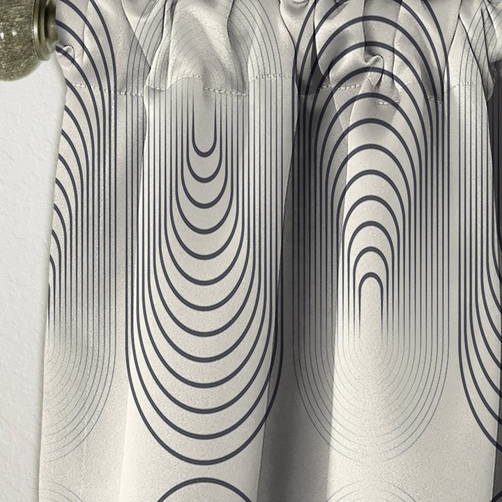 Monochrome Geometric Pattern X - Mid-Century Modern Curtain - 1 Panel