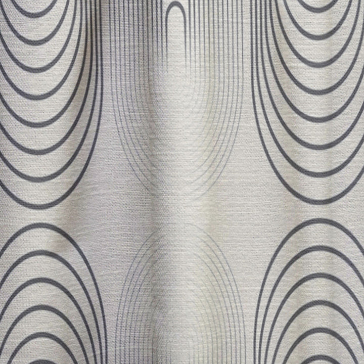 Monochrome Geometric Pattern X - Mid-Century Modern Curtain - 1 Panel