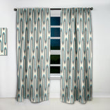 Retro Geometrical Abstract Minimal Pattern IV - Mid-Century Modern Curtain - 1 Panel