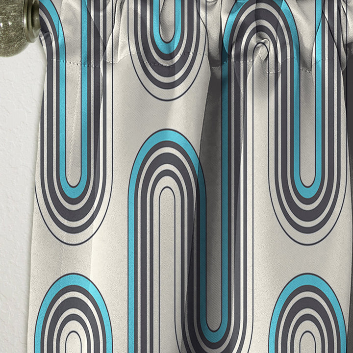 Retro Geometrical Abstract Minimal Pattern IV - Mid-Century Modern Curtain - 1 Panel