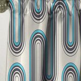 Retro Geometrical Abstract Minimal Pattern IV - Mid-Century Modern Curtain - 1 Panel
