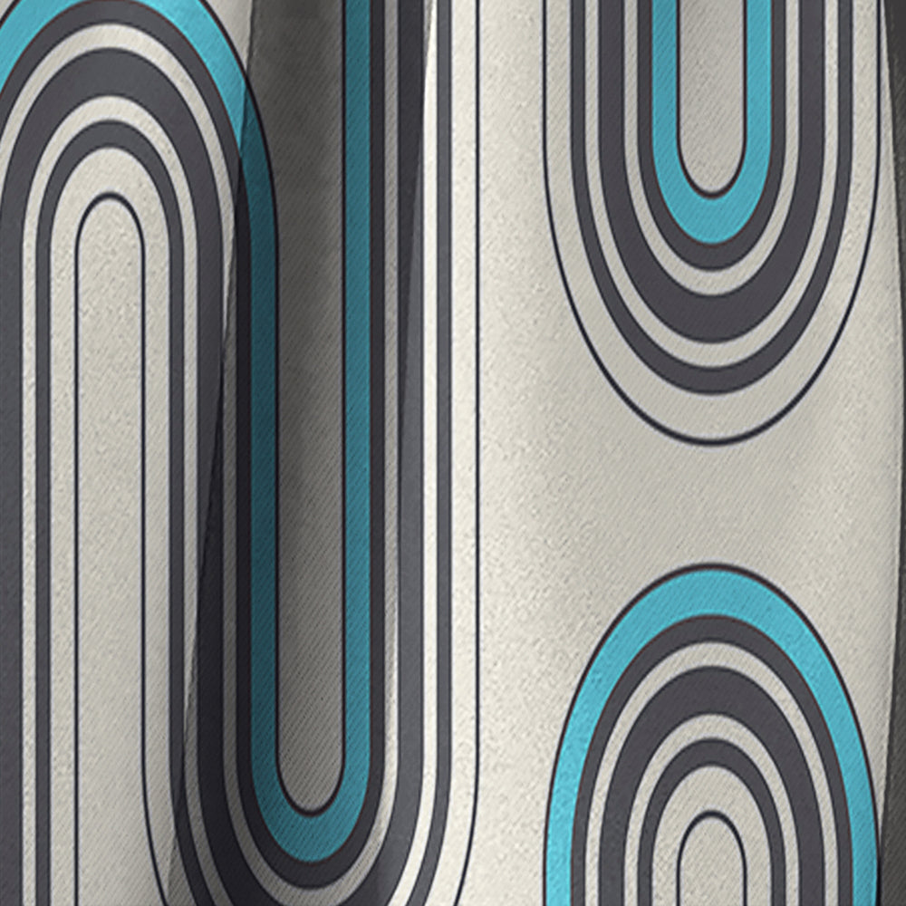 Retro Geometrical Abstract Minimal Pattern IV - Mid-Century Modern Curtain - 1 Panel