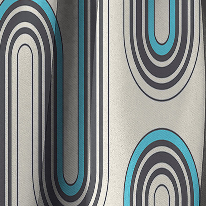Retro Geometrical Abstract Minimal Pattern IV - Mid-Century Modern Curtain - 1 Panel