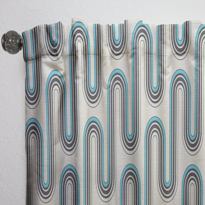 Retro Geometrical Abstract Minimal Pattern IV - Mid-Century Modern Curtain - 1 Panel