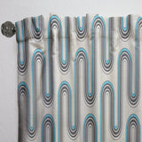 Retro Geometrical Abstract Minimal Pattern IV - Mid-Century Modern Curtain - 1 Panel