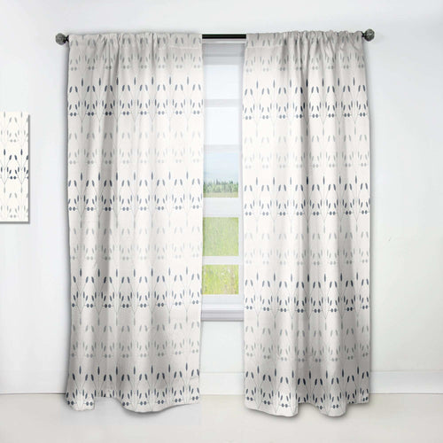 Floral Retro Botanical Pattern I' Mid-Century Modern Curtain 1 Panel