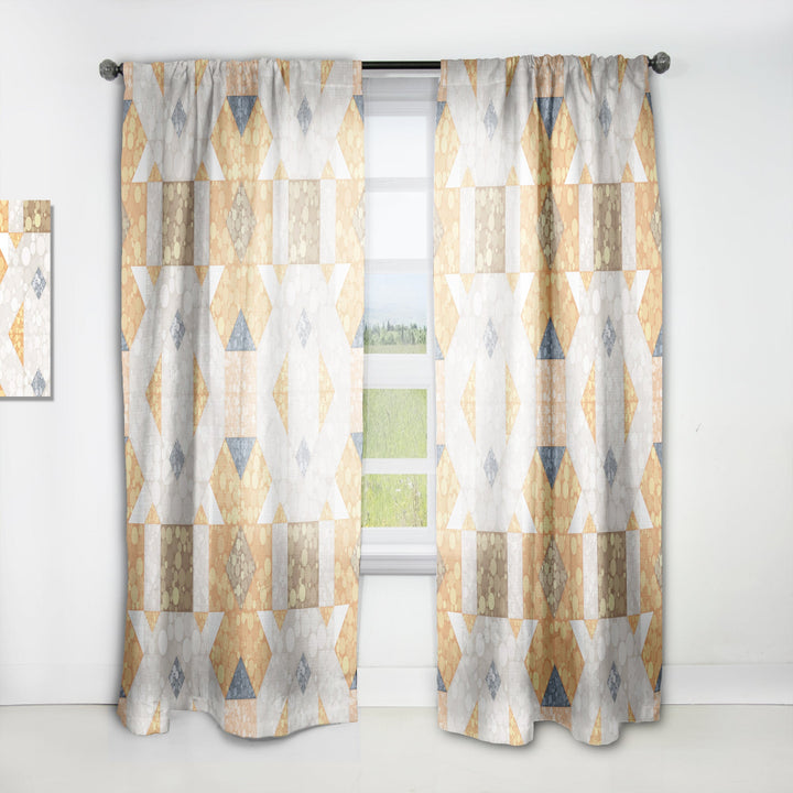 Geometric Retro Design I - Mid-Century Modern Curtain - 1 Panel