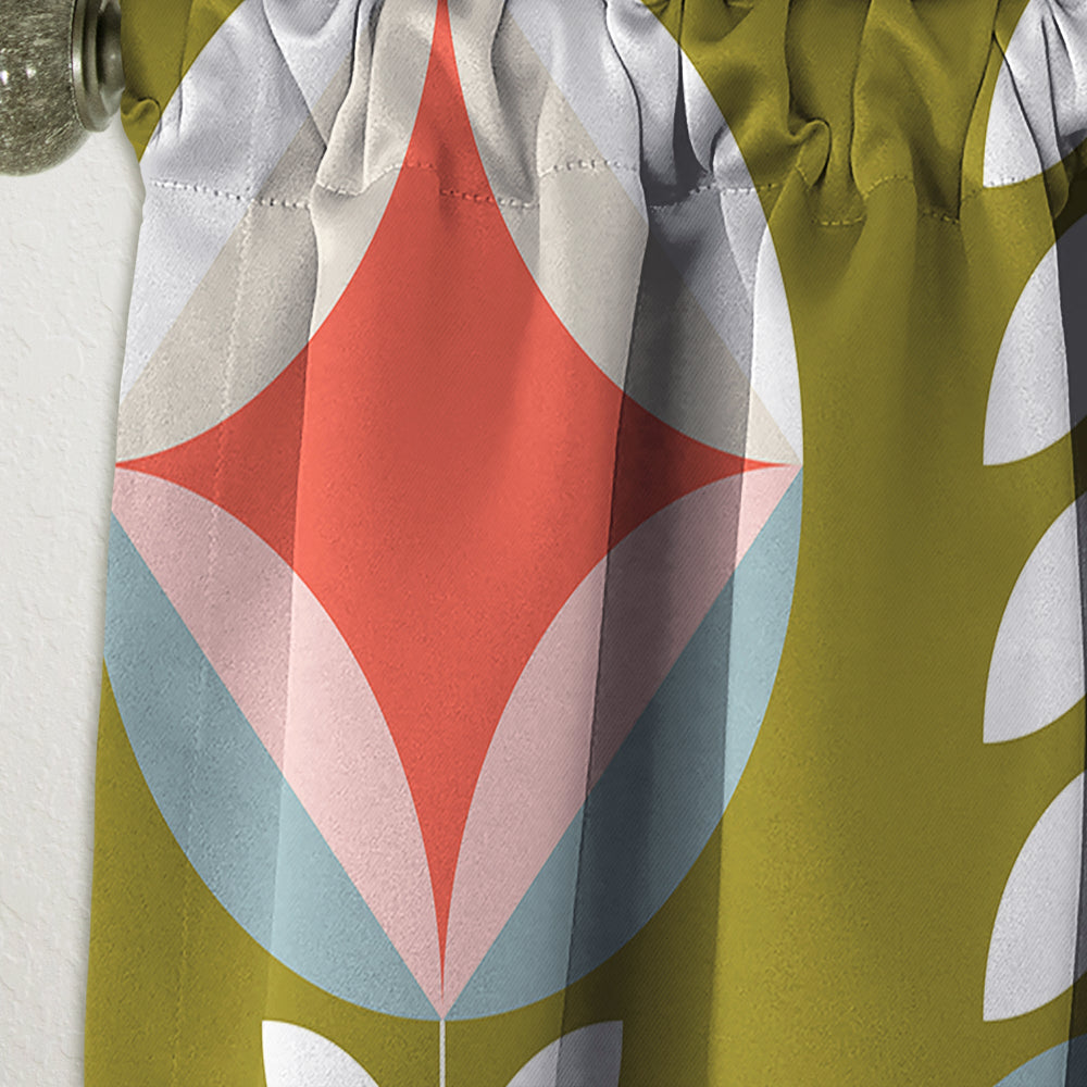 Retro Botanical Pattern I - Mid-Century Modern Curtain - 1 Panel