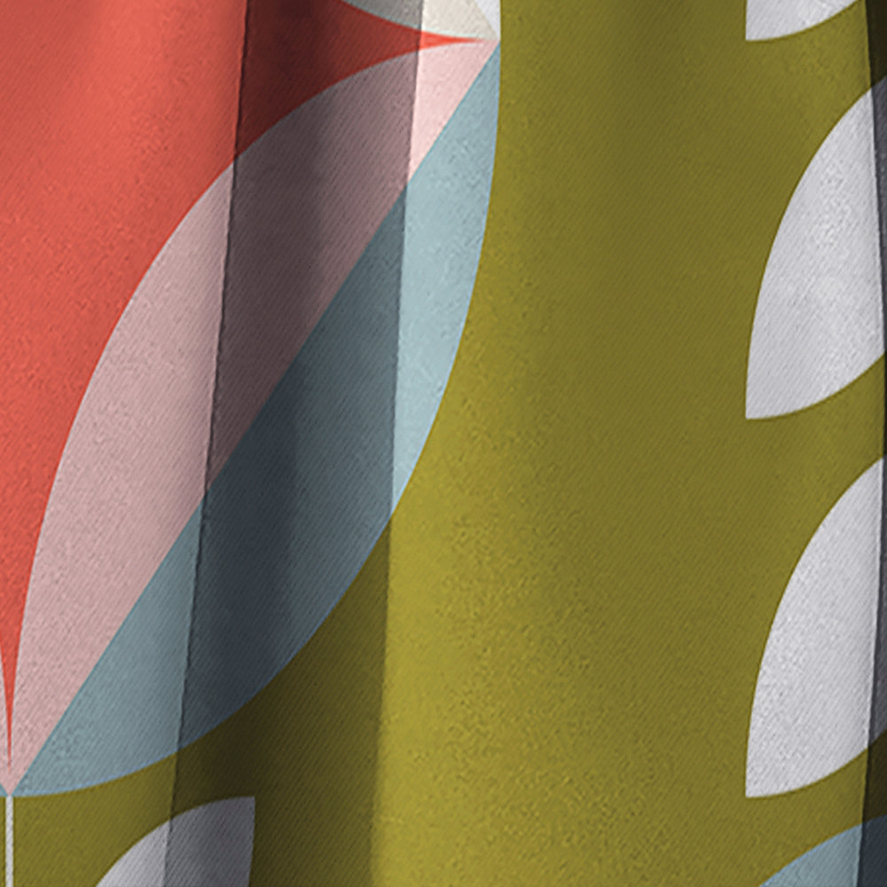 Retro Botanical Pattern I - Mid-Century Modern Curtain - 1 Panel
