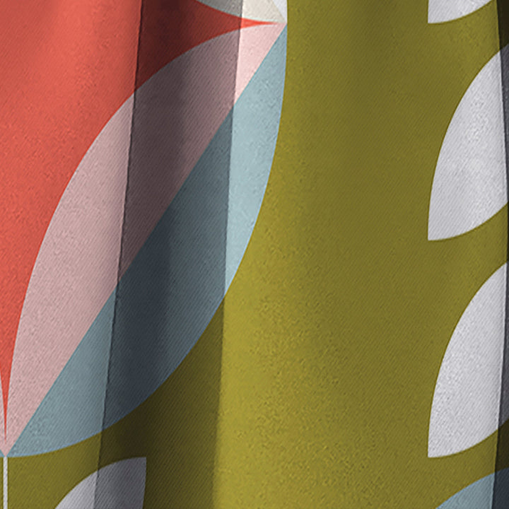 Retro Botanical Pattern I - Mid-Century Modern Curtain - 1 Panel