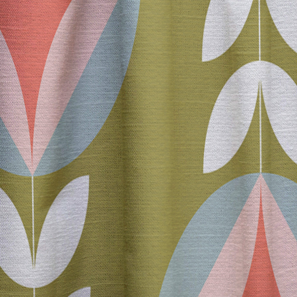Retro Botanical Pattern I - Mid-Century Modern Curtain - 1 Panel